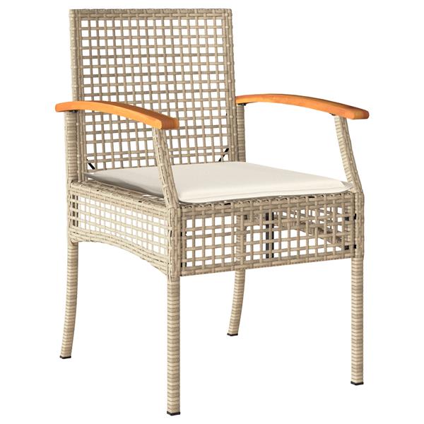 Grote foto vidaxl tuin eetset 5 pcs beige poly rattan tuin en terras tuinmeubelen