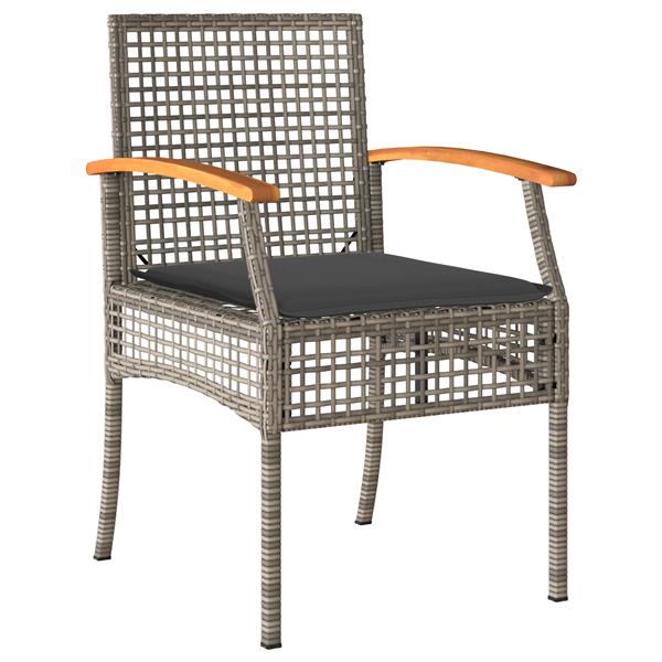 Grote foto vidaxl tuin eetset 5 pcs grijs poly rattan tuin en terras tuinmeubelen