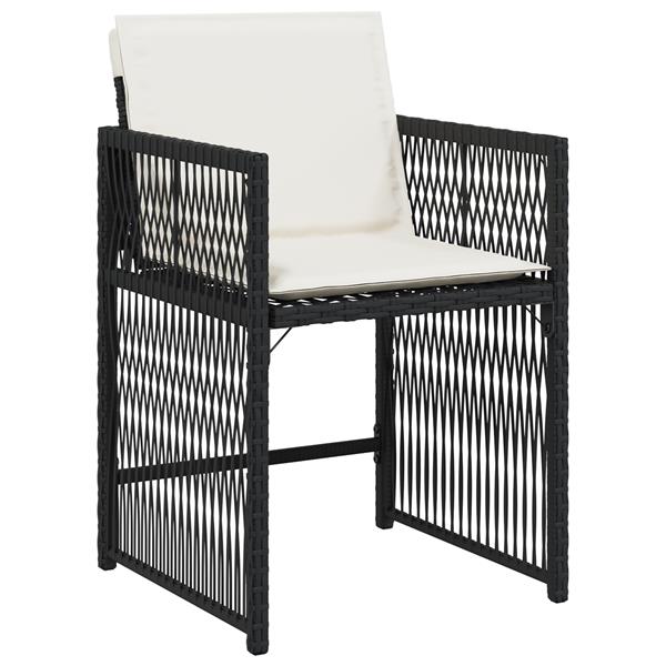 Grote foto vidaxl tuin eetset 5 pcs zwart poly rattan tuin en terras tuinmeubelen