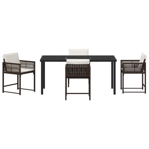 Grote foto vidaxl tuin eetset 5 pcs bruin poly rattan tuin en terras tuinmeubelen