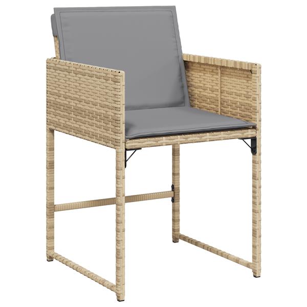 Grote foto vidaxl tuin eetset 5 pcs beige poly rattan tuin en terras tuinmeubelen