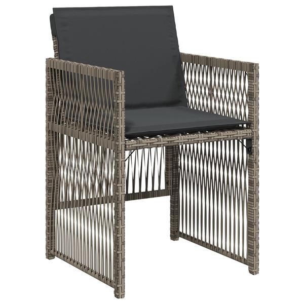 Grote foto vidaxl tuin eetset 5 pcs grijs poly riet tuin en terras tuinmeubelen