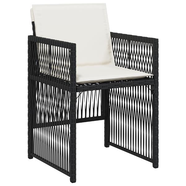 Grote foto vidaxl tuin eetset 5 pcs zwart poly riet tuin en terras tuinmeubelen