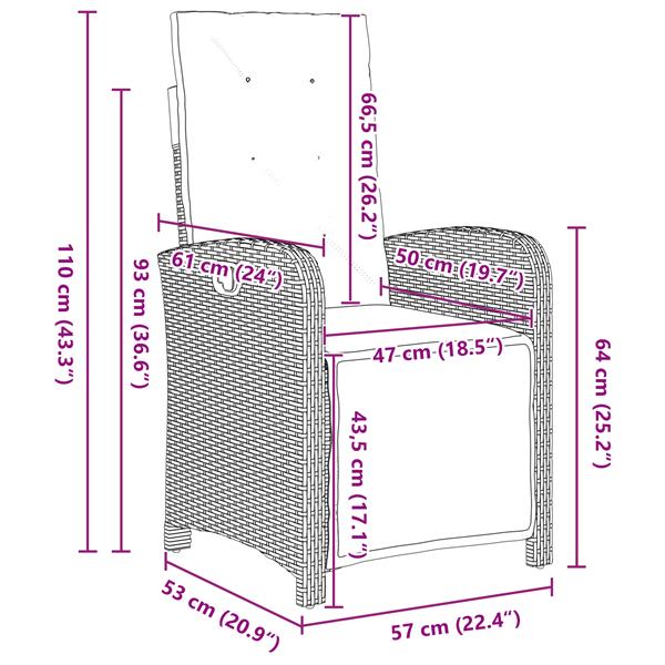 Grote foto vidaxl tuin eetset 3 pcs zwart poly rattan tuin en terras tuinmeubelen