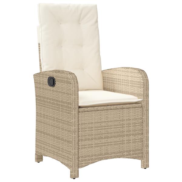 Grote foto vidaxl tuin eetset 3 pcs beige poly rattan tuin en terras tuinmeubelen