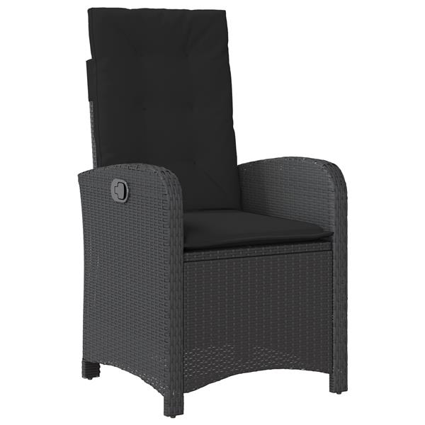 Grote foto vidaxl tuin eetset 3 pcs zwart poly rattan tuin en terras tuinmeubelen