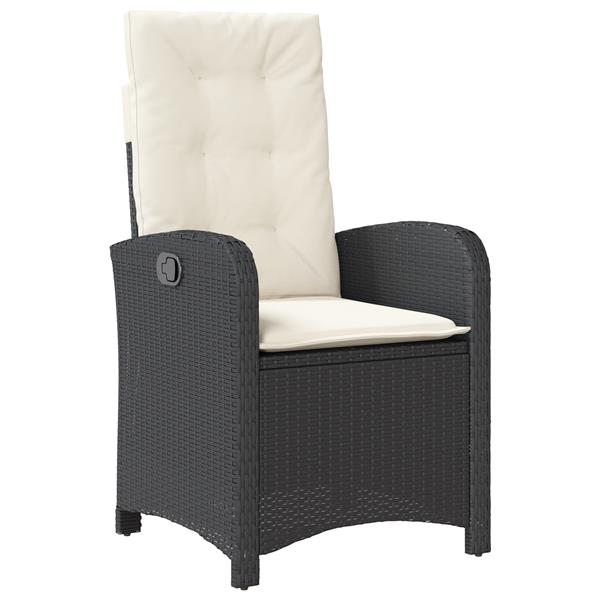 Grote foto vidaxl tuin eetset 3 pcs zwart poly rattan tuin en terras tuinmeubelen