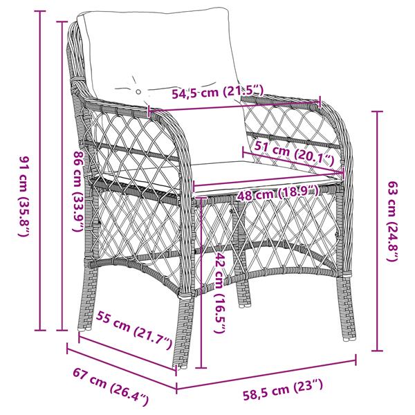 Grote foto vidaxl tuin eetset met kussen 5 pcs zwart poly riet tuin en terras tuinmeubelen