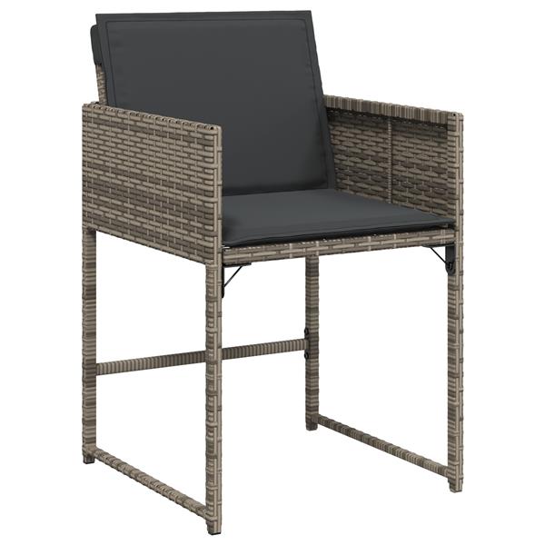 Grote foto vidaxl tuin eetset met kussen 5 pcs grijs poly riet tuin en terras tuinmeubelen