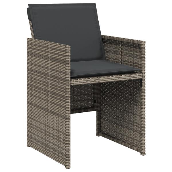 Grote foto vidaxl tuin eetset met kussen 5 pcs grijs poly riet tuin en terras tuinmeubelen
