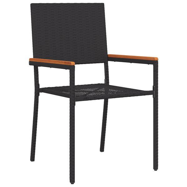 Grote foto vidaxl tuin eetset 5 pcs zwart poly riet tuin en terras tuinmeubelen