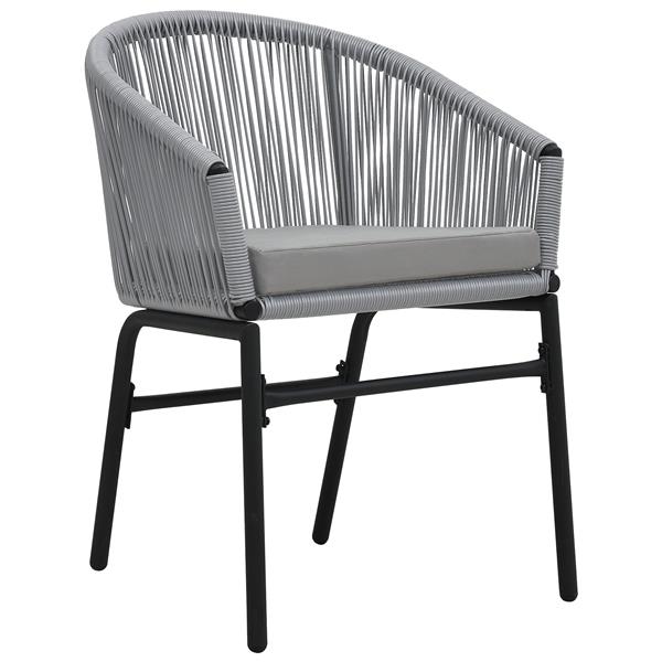 Grote foto vidaxl tuin eetset 5 pcs grijs poly riet tuin en terras tuinmeubelen