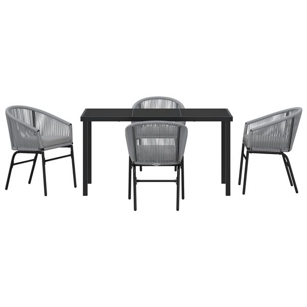 Grote foto vidaxl tuin eetset 5 pcs grijs poly riet tuin en terras tuinmeubelen