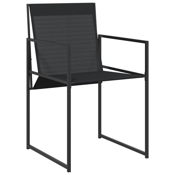 Grote foto vidaxl tuin eetset 5 pcs zwart textilene en staal met poedercoating tuin en terras tuinmeubelen