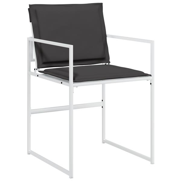 Grote foto vidaxl tuin eetset 5 pcs wit 140 x 70 x 73 cm textilene en staal tuin en terras tuinmeubelen