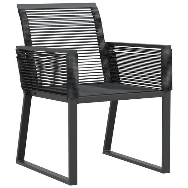 Grote foto vidaxl tuin eetset 5 pcs zwart poly riet tuin en terras tuinmeubelen