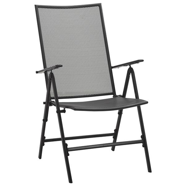 Grote foto vidaxl tuin eetset 7 pcs antraciet staal tuin en terras tuinmeubelen