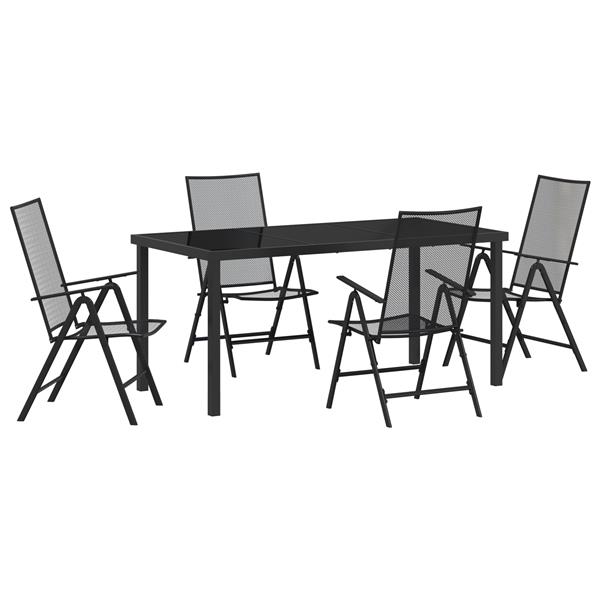 Grote foto vidaxl tuin eetset 5 pcs antraciet staal tuin en terras tuinmeubelen