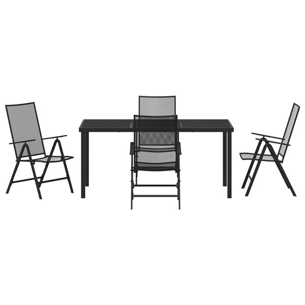 Grote foto vidaxl tuin eetset 5 pcs antraciet staal tuin en terras tuinmeubelen