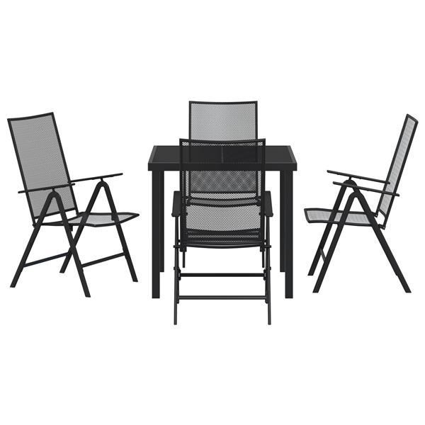 Grote foto vidaxl tuin eetset 5 pcs antraciet staal tuin en terras tuinmeubelen