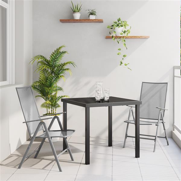 Grote foto vidaxl tuin eetset 3 pcs antraciet staal tuin en terras tuinmeubelen