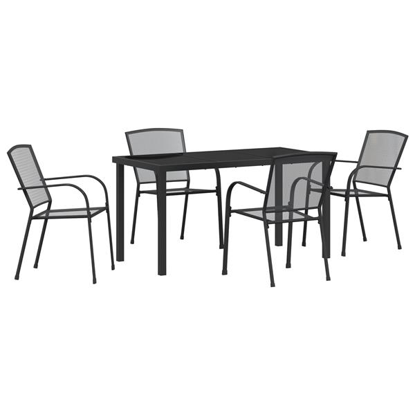 Grote foto vidaxl tuin eetset 5 pcs antraciet staal tuin en terras tuinmeubelen
