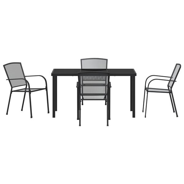 Grote foto vidaxl tuin eetset 5 pcs antraciet staal tuin en terras tuinmeubelen