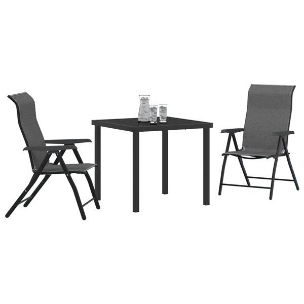 Grote foto vidaxl tuin eetset 3 pcs grijs poly riet tuin en terras tuinmeubelen