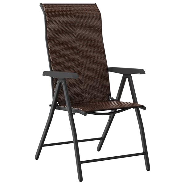 Grote foto vidaxl tuin eetset 5 pcs bruin poly riet tuin en terras tuinmeubelen
