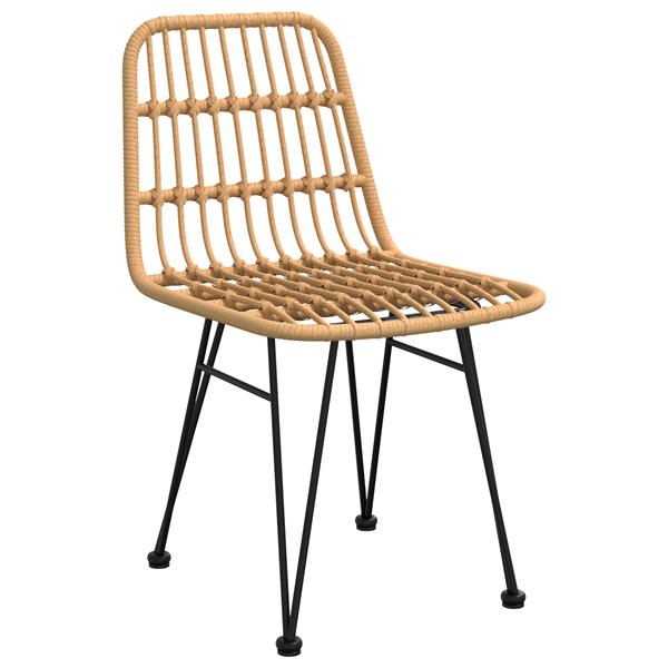 Grote foto vidaxl tuin eetset 5 pcs bruin poly riet tuin en terras tuinmeubelen