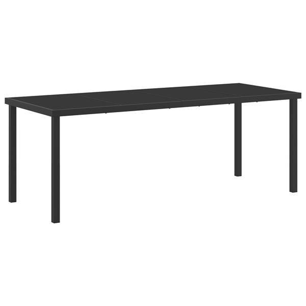 Grote foto vidaxl tuin eetset 7 pcs zwart pvc riet tuin en terras tuinmeubelen