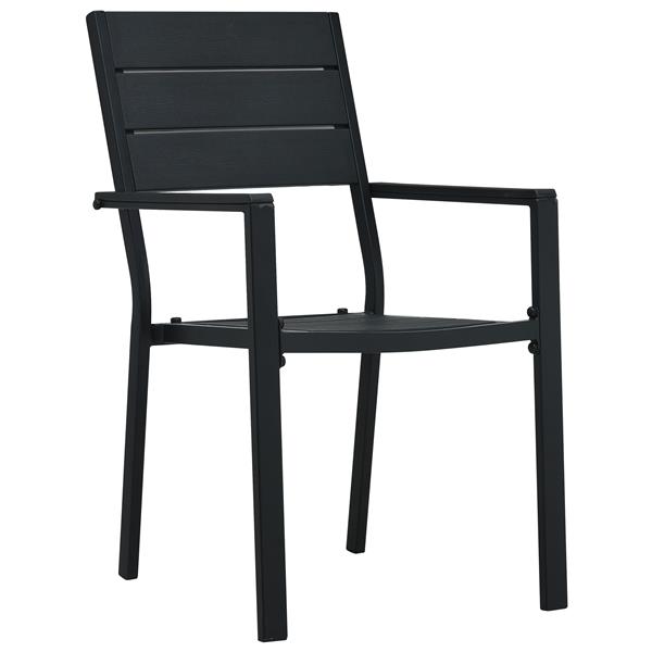 Grote foto vidaxl tuin eetset 5 pcs zwart hdpe tuin en terras tuinmeubelen