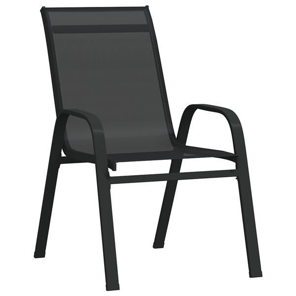 Grote foto vidaxl tuin eetset 7 pcs zwart textilene en staal tuin en terras tuinmeubelen