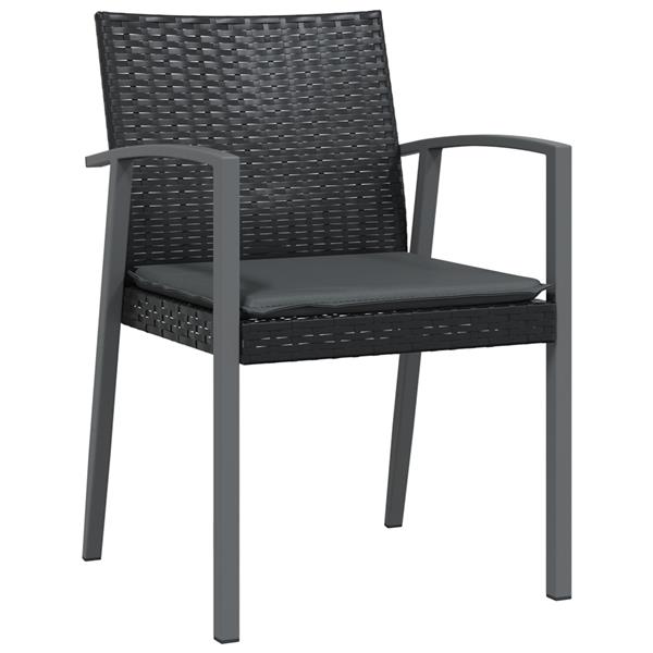 Grote foto vidaxl tuin eetset 5 pcs zwart poly riet tuin en terras tuinmeubelen