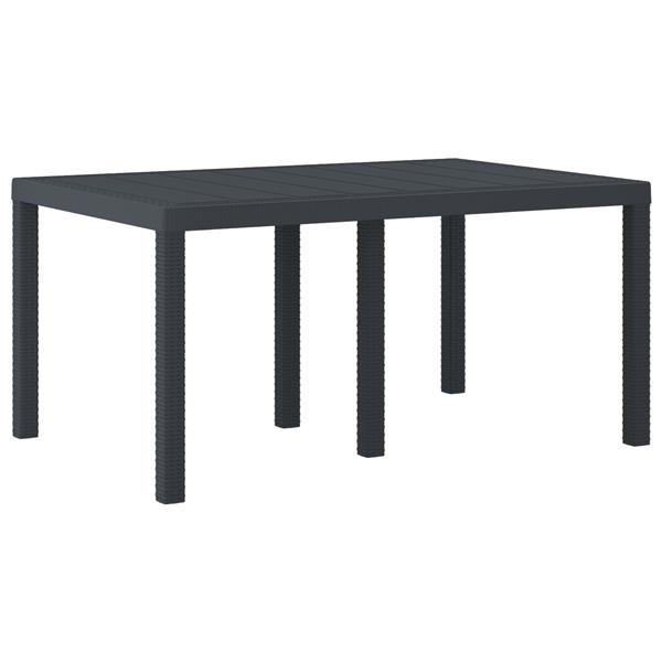 Grote foto vidaxl tuin eetset 5 pcs antraciet polt riet tuin en terras tuinmeubelen