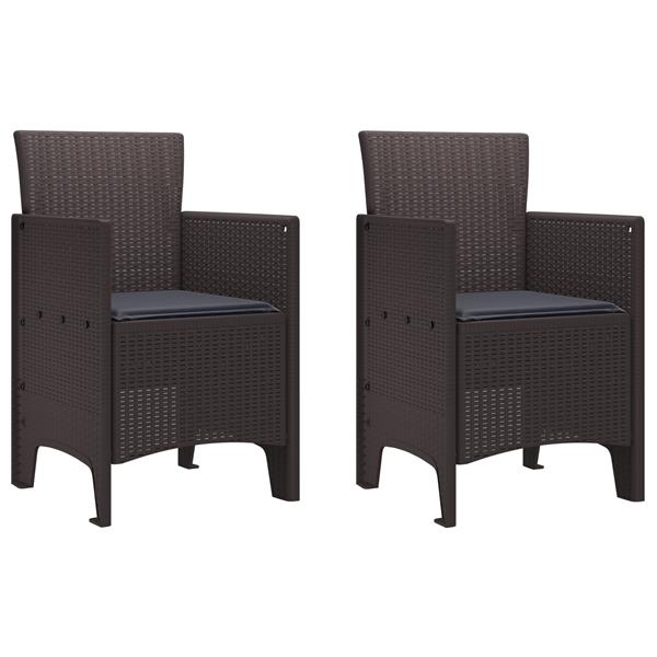 Grote foto vidaxl tuin eetset 3 pcs bruin polt riet tuin en terras tuinmeubelen
