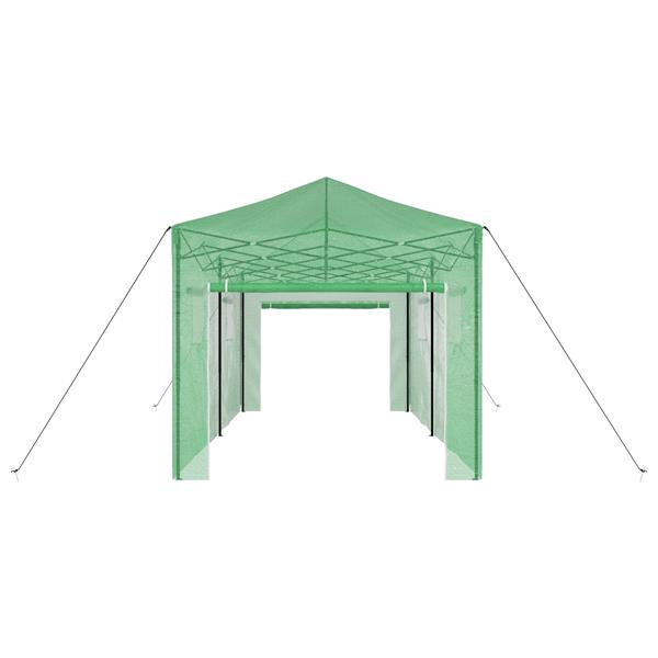 Grote foto vidaxl kas met dak groen 290 x 580 x 315 cm staal tuin en terras overige tuin en terras