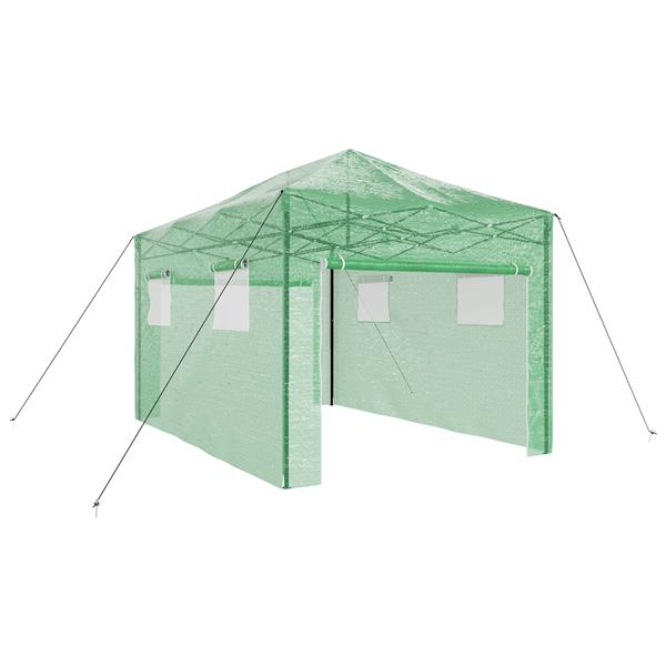Grote foto vidaxl kas met dak groen 290 x 430 x 315 cm staal tuin en terras overige tuin en terras