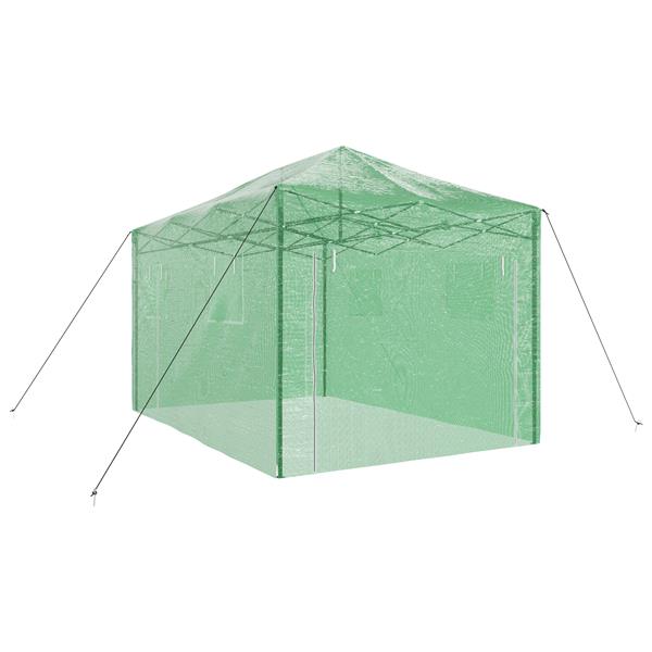 Grote foto vidaxl kas met dak groen 290 x 430 x 315 cm staal tuin en terras overige tuin en terras