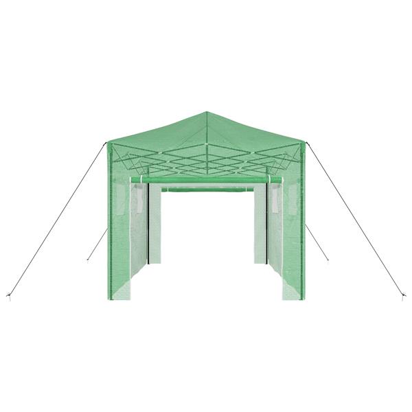 Grote foto vidaxl kas met dak groen 290 x 430 x 315 cm staal tuin en terras overige tuin en terras