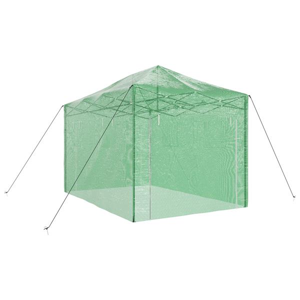 Grote foto vidaxl kas met dak groen 280 x 410 x 315 cm staal tuin en terras overige tuin en terras