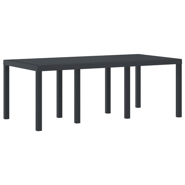 Grote foto vidaxl tuin eetset 9 pcs antraciet polt riet tuin en terras tuinmeubelen