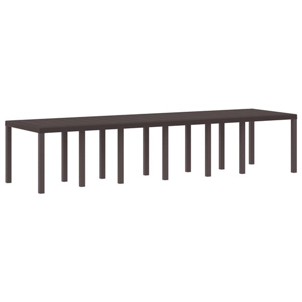 Grote foto vidaxl tuinstafel bruin 350 x 100 x 73 cm poly rattan tuin en terras tuinmeubelen