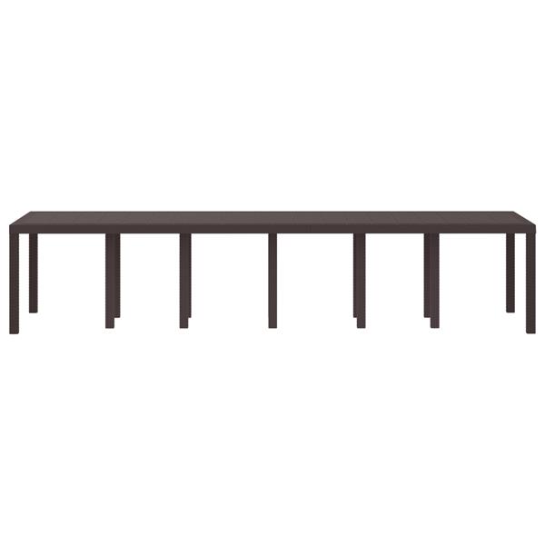 Grote foto vidaxl tuinstafel bruin 350 x 100 x 73 cm poly rattan tuin en terras tuinmeubelen