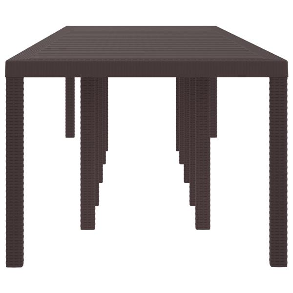 Grote foto vidaxl tuinstafel bruin 350 x 100 x 73 cm poly rattan tuin en terras tuinmeubelen