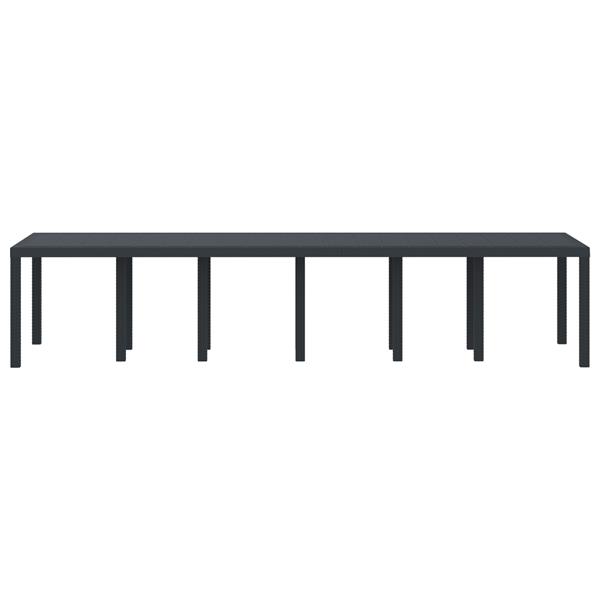 Grote foto vidaxl tuinstafel antraciet 350 x 100 x 73 cm poly rattan tuin en terras tuinmeubelen
