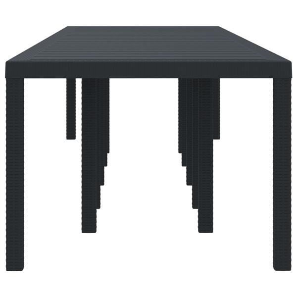 Grote foto vidaxl tuinstafel antraciet 350 x 100 x 73 cm poly rattan tuin en terras tuinmeubelen