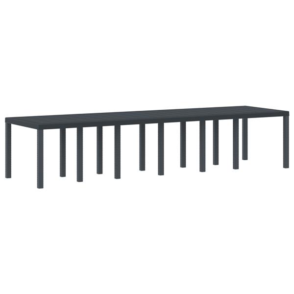 Grote foto vidaxl tuinstafel antraciet 350 x 100 x 73 cm poly rattan tuin en terras tuinmeubelen