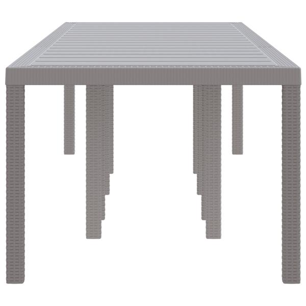 Grote foto vidaxl tuinstafel lichtgrijs 300 x 100 x 73 cm poly rattan tuin en terras tuinmeubelen