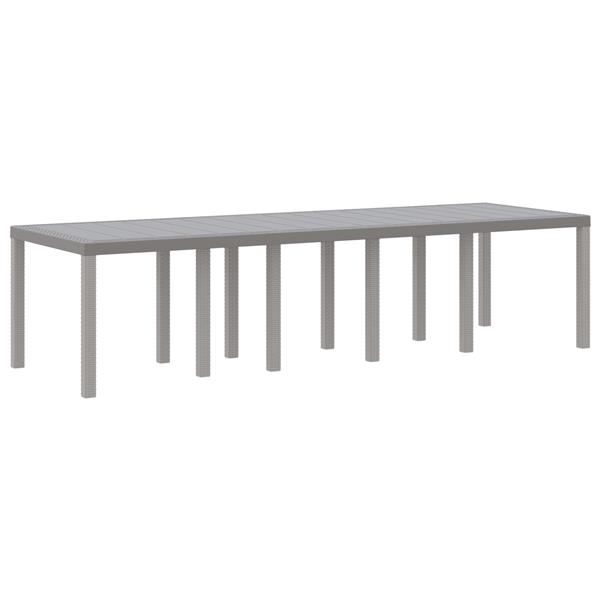 Grote foto vidaxl tuinstafel lichtgrijs 300 x 100 x 73 cm poly rattan tuin en terras tuinmeubelen